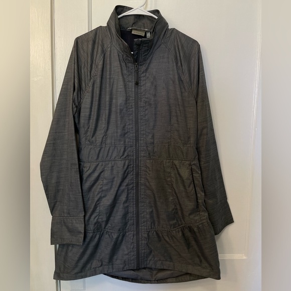 Athleta Jackets & Blazers - Athleta City Chick Coat Rain Jacket Heathered Grey